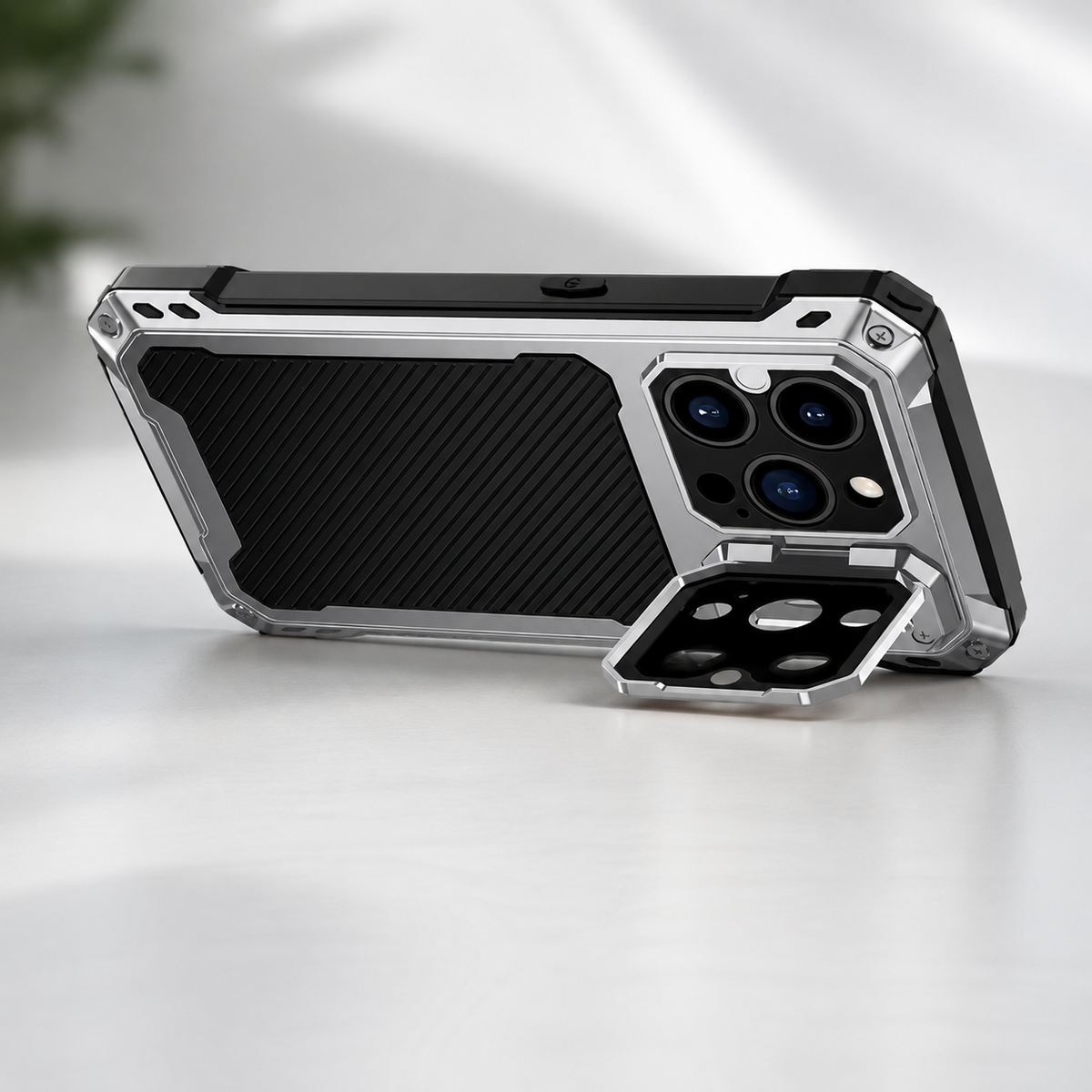 Premium iPhone Case Full Body Rugged Shockproof Protective Cover Screen Protector Sliding Camera Guard Kickstand Anti Slip Heavy Duty Reinforced Armor