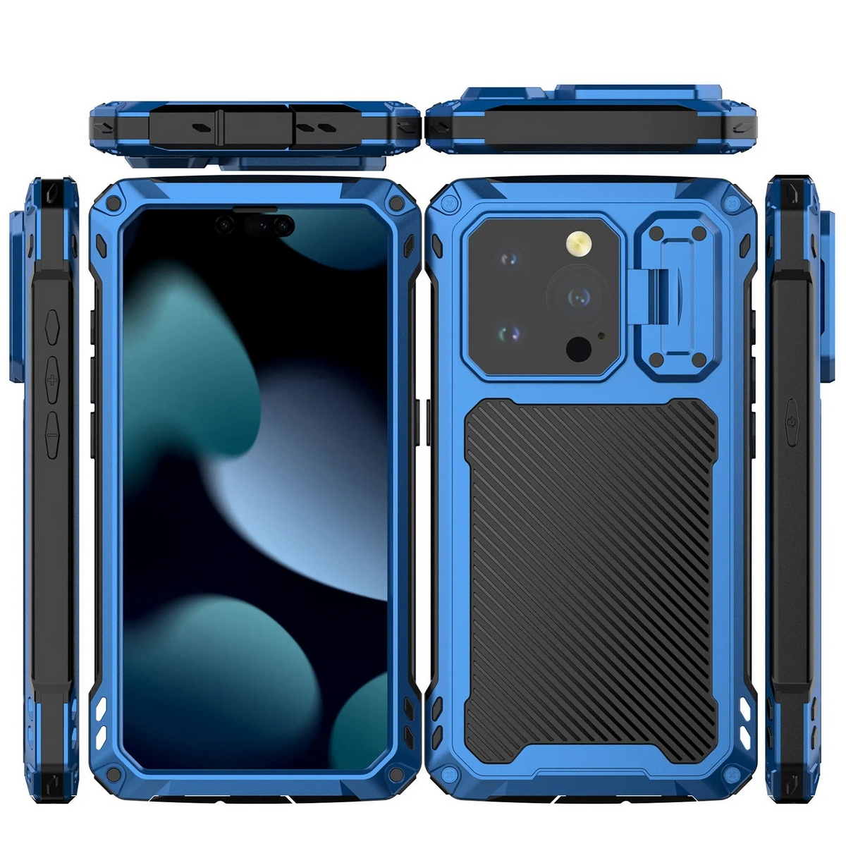 Premium iPhone Case Full Body Rugged Shockproof Protective Cover Screen Protector Sliding Camera Guard Kickstand Anti Slip Heavy Duty Reinforced Armor