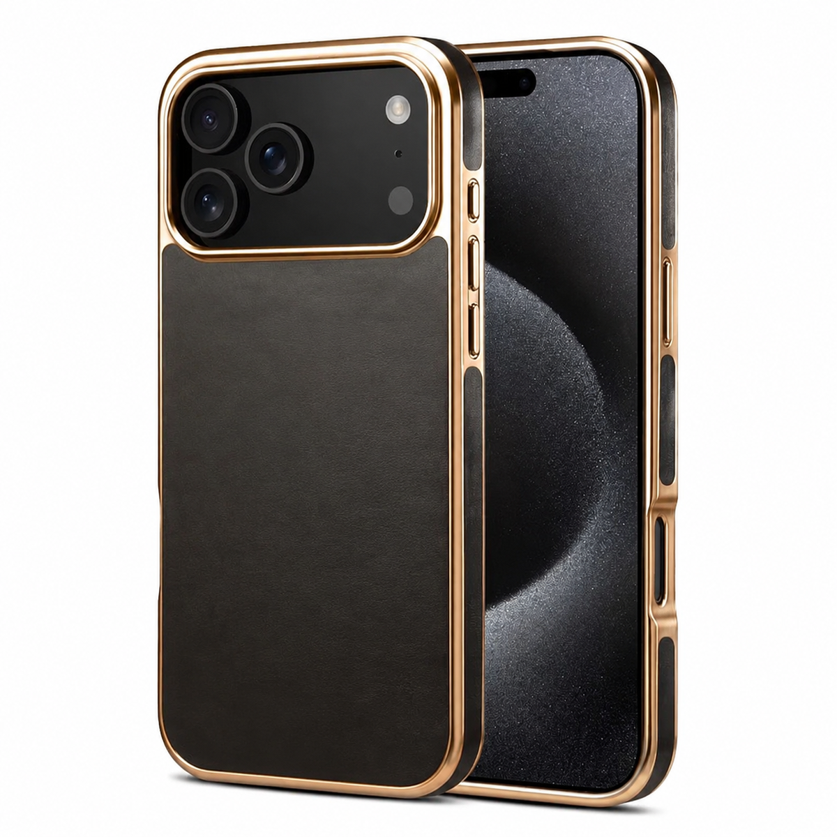 Premium iPhone Case Genuine Cowhide Leather Protective Cover Plated Edge Anti Scratch Non Slip Slim Lightweight Heat Resistant Soft Grip Full Coverage