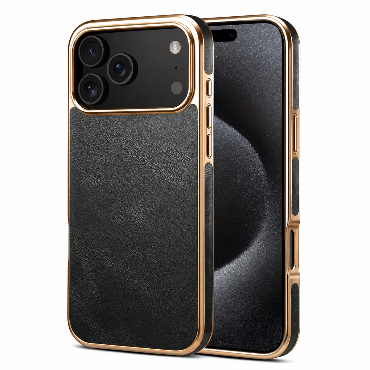 Premium iPhone Case Genuine Cowhide Leather Protective Cover Plated Edge Anti Scratch Non Slip Slim Lightweight Heat Resistant Soft Grip Full Coverage