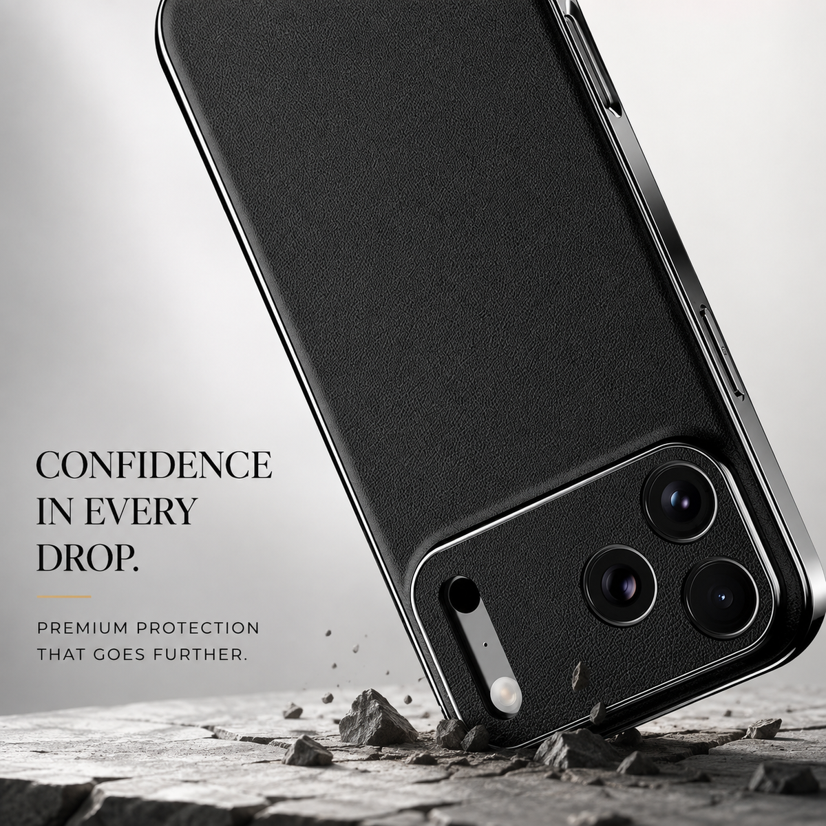 Premium iPhone Case Genuine Cowhide Leather Protective Cover Shockproof Frame Full Camera Lens Protection Anti Slip Matte Finish Slim Design