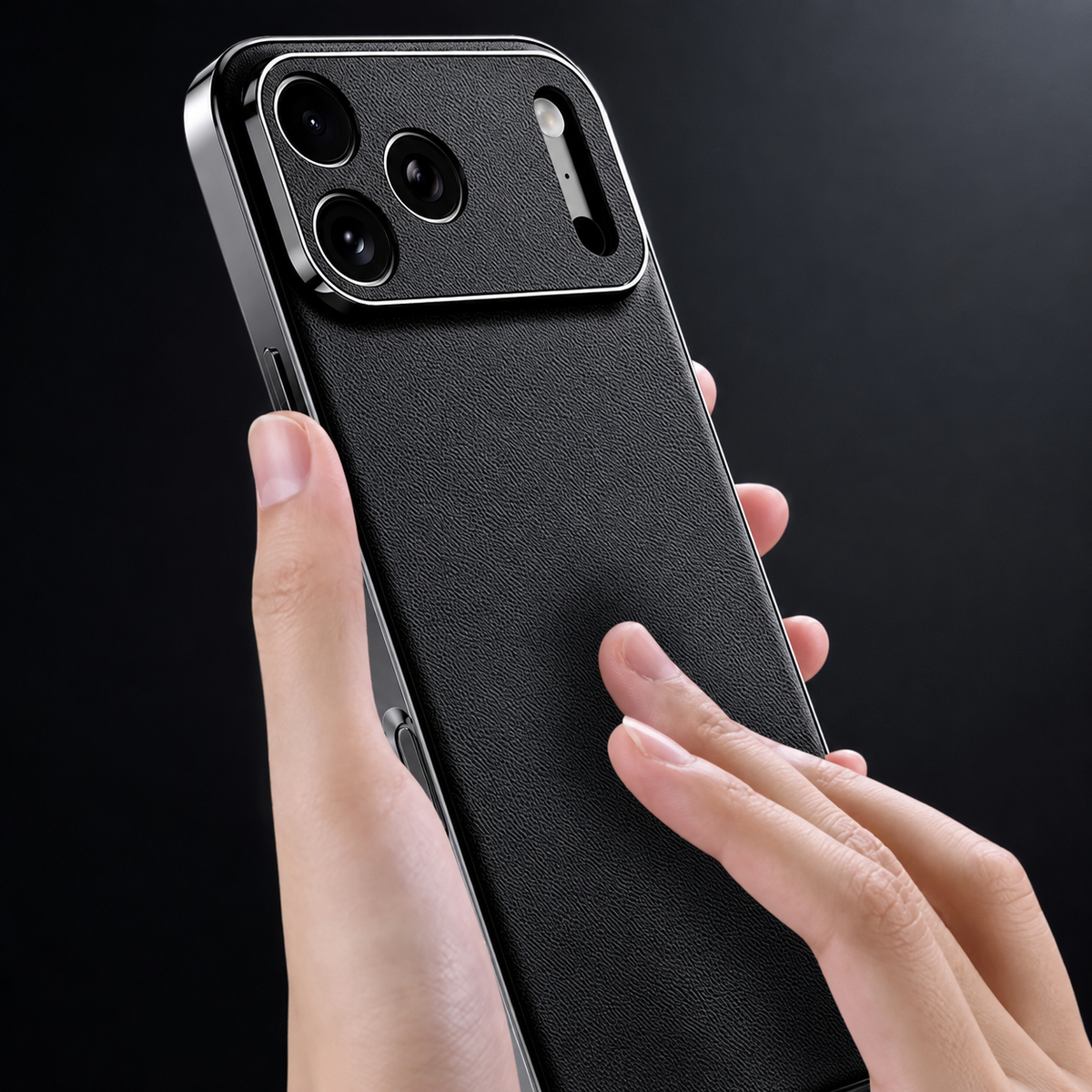 Premium iPhone Case Genuine Cowhide Leather Protective Cover Shockproof Frame Full Camera Lens Protection Anti Slip Matte Finish Slim Design
