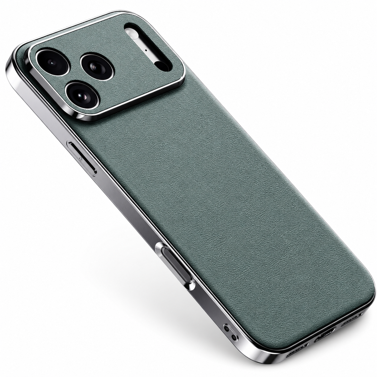 Premium iPhone Case Genuine Cowhide Leather Protective Cover Shockproof Frame Full Camera Lens Protection Anti Slip Matte Finish Slim Design