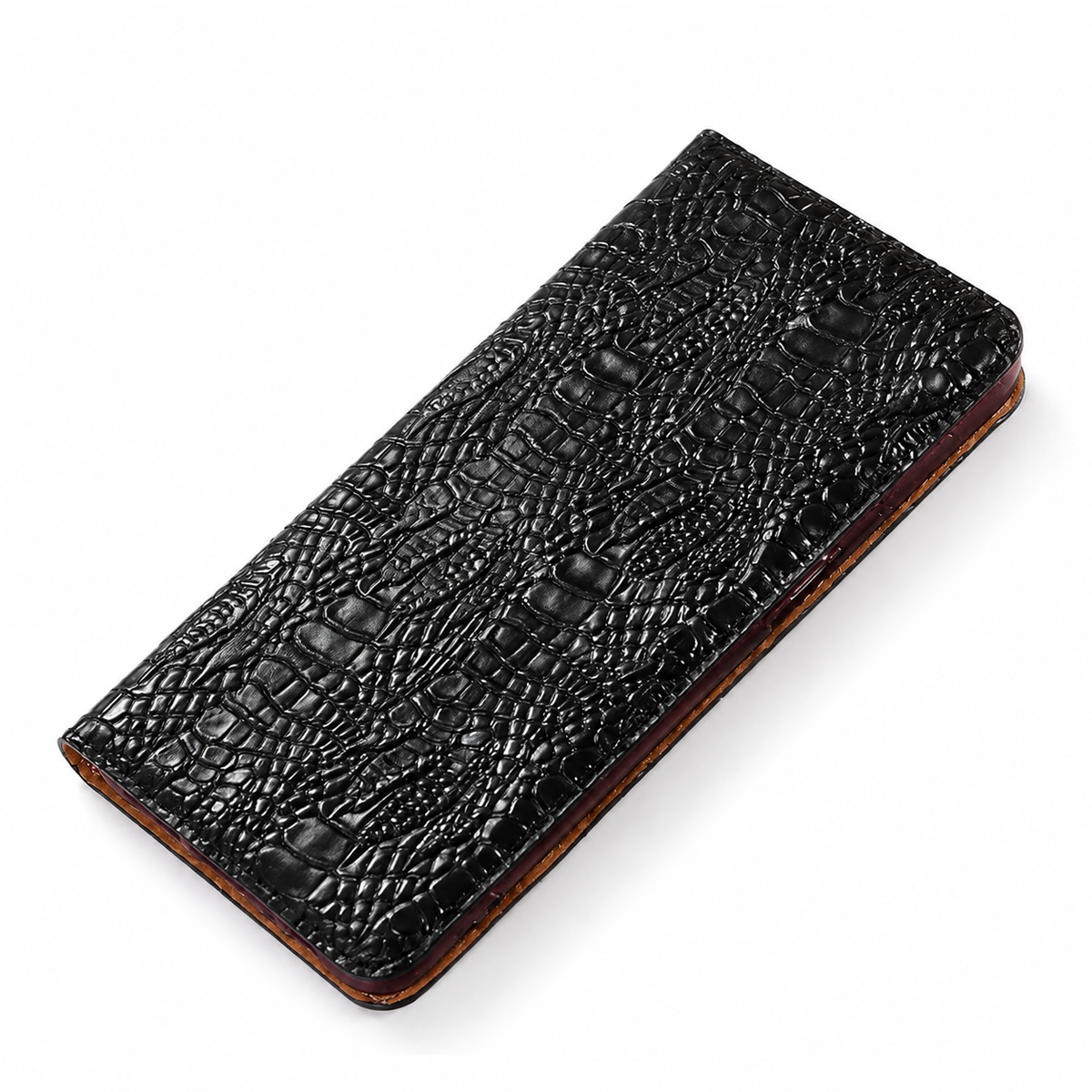 Premium iPhone Case Genuine Leather Flip Cover Crocodile Texture Wallet Card Holder Full Protection Anti Slip Shockproof Protective Case Secure Grip
