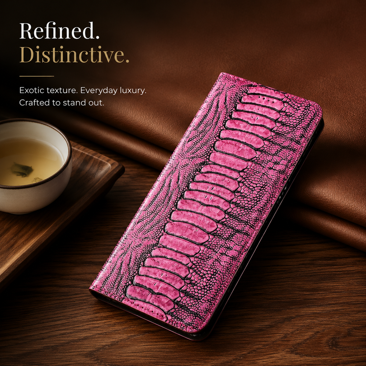 Premium iPhone Case Genuine Leather Flip Wallet Cover Card Slots Magnetic Closure Shockproof Full Protection Slim Elegant Kickstand Design