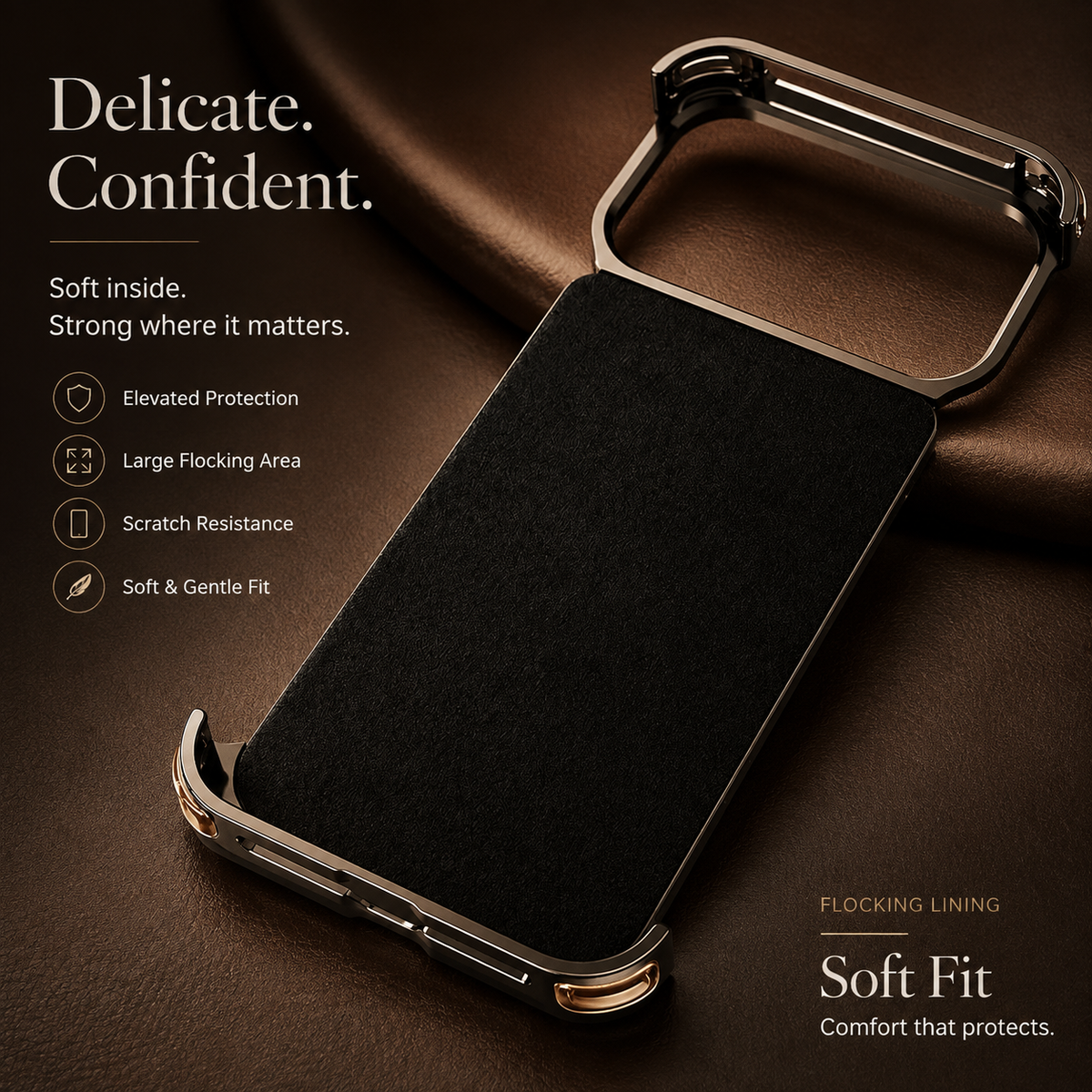 Premium iPhone Case Genuine Leather Magnetic Protective Cover MagSafe Compatible Frameless Design Rotating Stand Ring Shockproof Anti Drop Protection