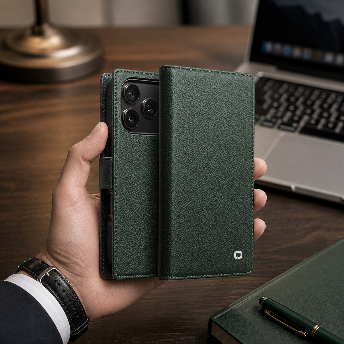 Premium iPhone Case Genuine Leather Wallet Flip Cover Card Holder Kickstand Shockproof Protective Case Ultra Thin Non Slip Slim Full Coverage Handmade