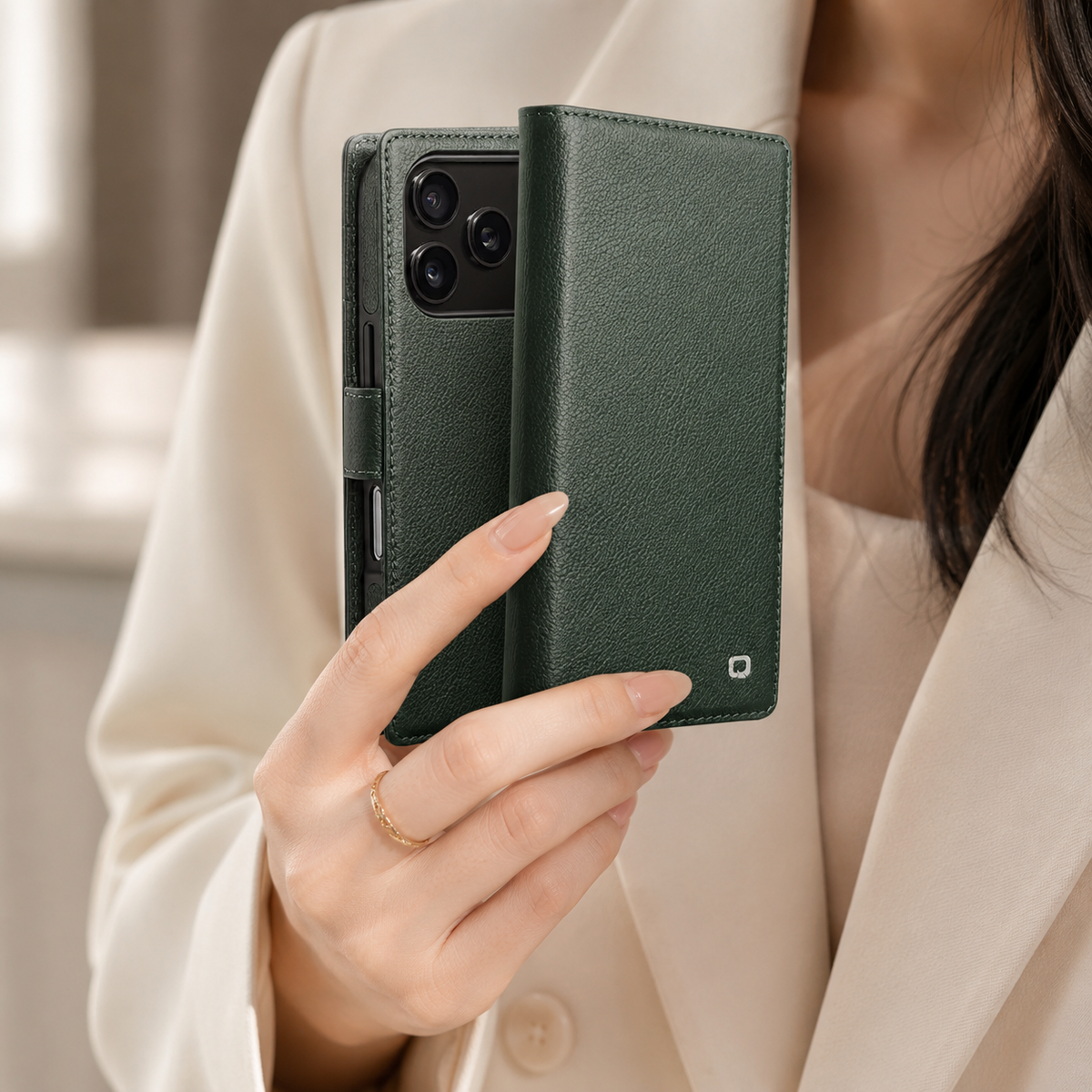 Premium iPhone Case Genuine Leather Wallet Flip Cover Card Holder Kickstand Shockproof Protective Case Ultra Thin Non Slip Slim Full Coverage Handmade