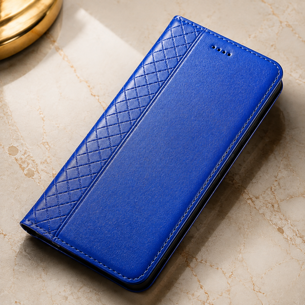 Premium iPhone Case Genuine Leather Wallet Flip Cover Card Holder Magnetic Closure Kickstand Shockproof TPU Protective Case Business Full Coverage Slim