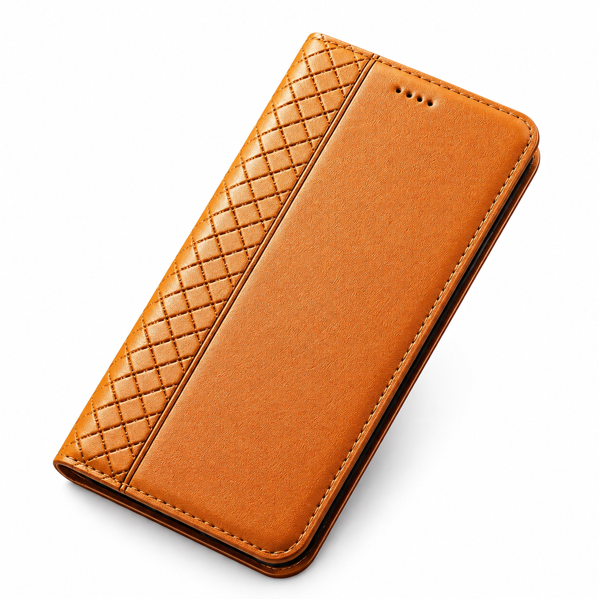 Premium iPhone Case Genuine Nappa Leather Wallet Flip Cover Card Holder Magnetic Closure Shockproof Protection Full Body Slim Business Design