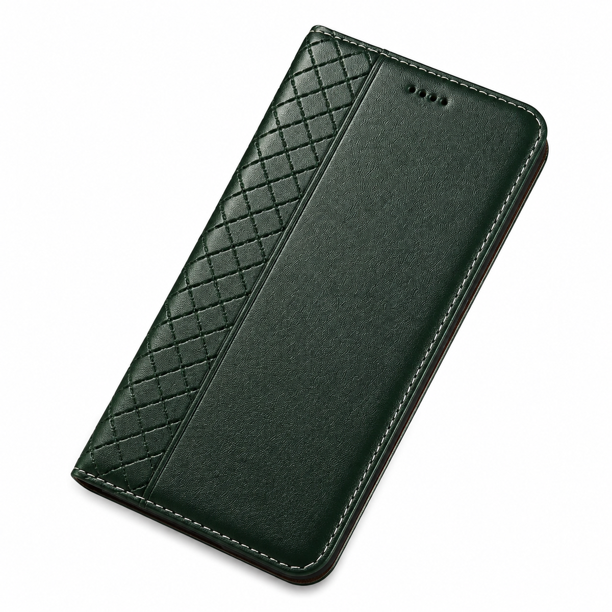 Premium iPhone Case Genuine Nappa Leather Wallet Flip Cover Card Holder Magnetic Closure Shockproof Protection Full Body Slim Business Design