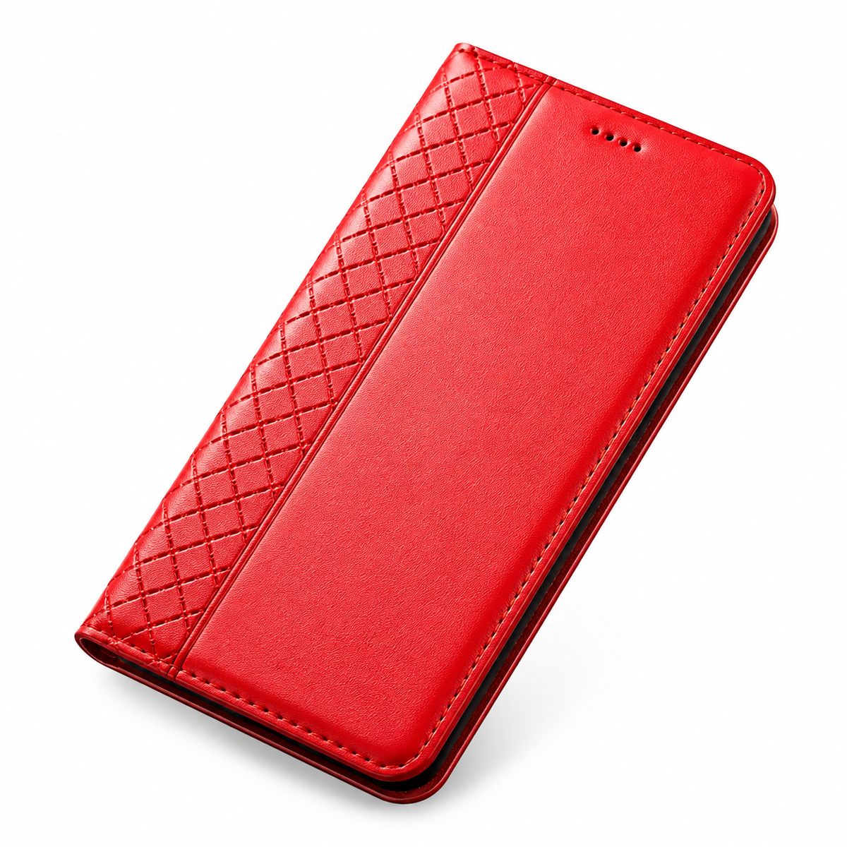 Premium iPhone Case Genuine Nappa Leather Wallet Flip Cover Card Holder Magnetic Closure Shockproof Protection Full Body Slim Business Design