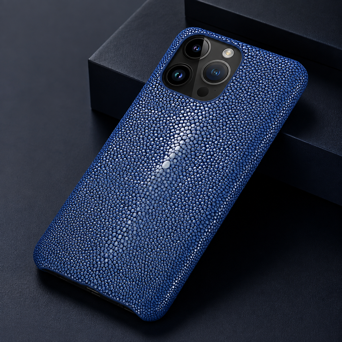 Premium iPhone Case Genuine Stingray Leather Shockproof Protective Cover Anti Fingerprint Anti Scratch Dustproof Non Slip Slim Lightweight Handmade