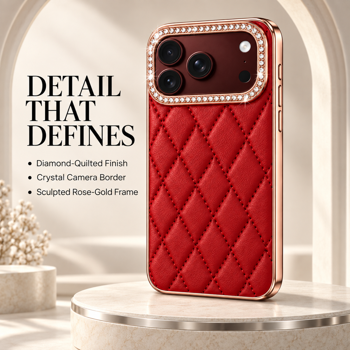Premium iPhone Case Golden Glitter Diamond Leather Hinge Glass Screen Protector Shockproof PC Foldable Anti Scratch Non Slip Protective Flip Cover Case