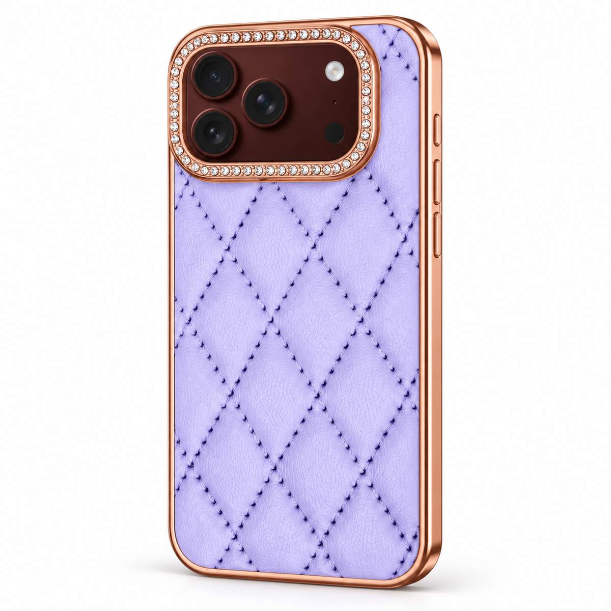 Premium iPhone Case Golden Glitter Diamond Leather Hinge Glass Screen Protector Shockproof PC Foldable Anti Scratch Non Slip Protective Flip Cover Case