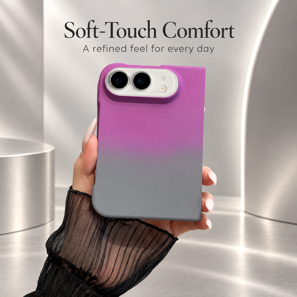 Premium iPhone Case Gradient Dopamine Foldable Shockproof Hard Back Anti Scratch Dustproof Lightweight Flip Protective Cover for iPhone Ultra Fold