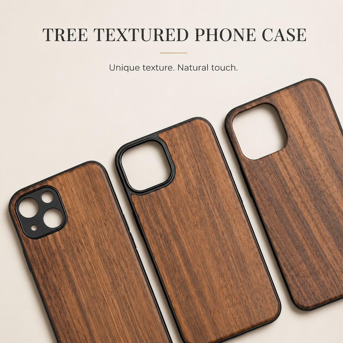 Premium iPhone Case Handmade Walnut Wood Shockproof Protective Cover TPU PC Hybrid Magnetic Attachment Anti Scratch Non Slip Slim Natural Wood Full Coverage