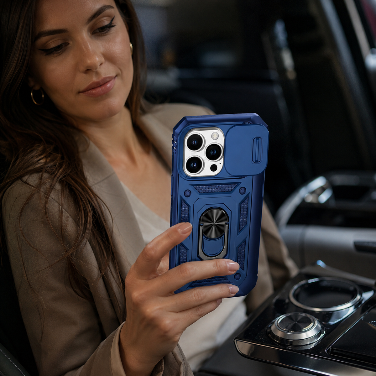 Premium iPhone Case Heavy Duty 360 Ring Kickstand Camera Lens Protection Full Coverage Anti Scratch Dustproof Shockproof Rugged Protective Cover