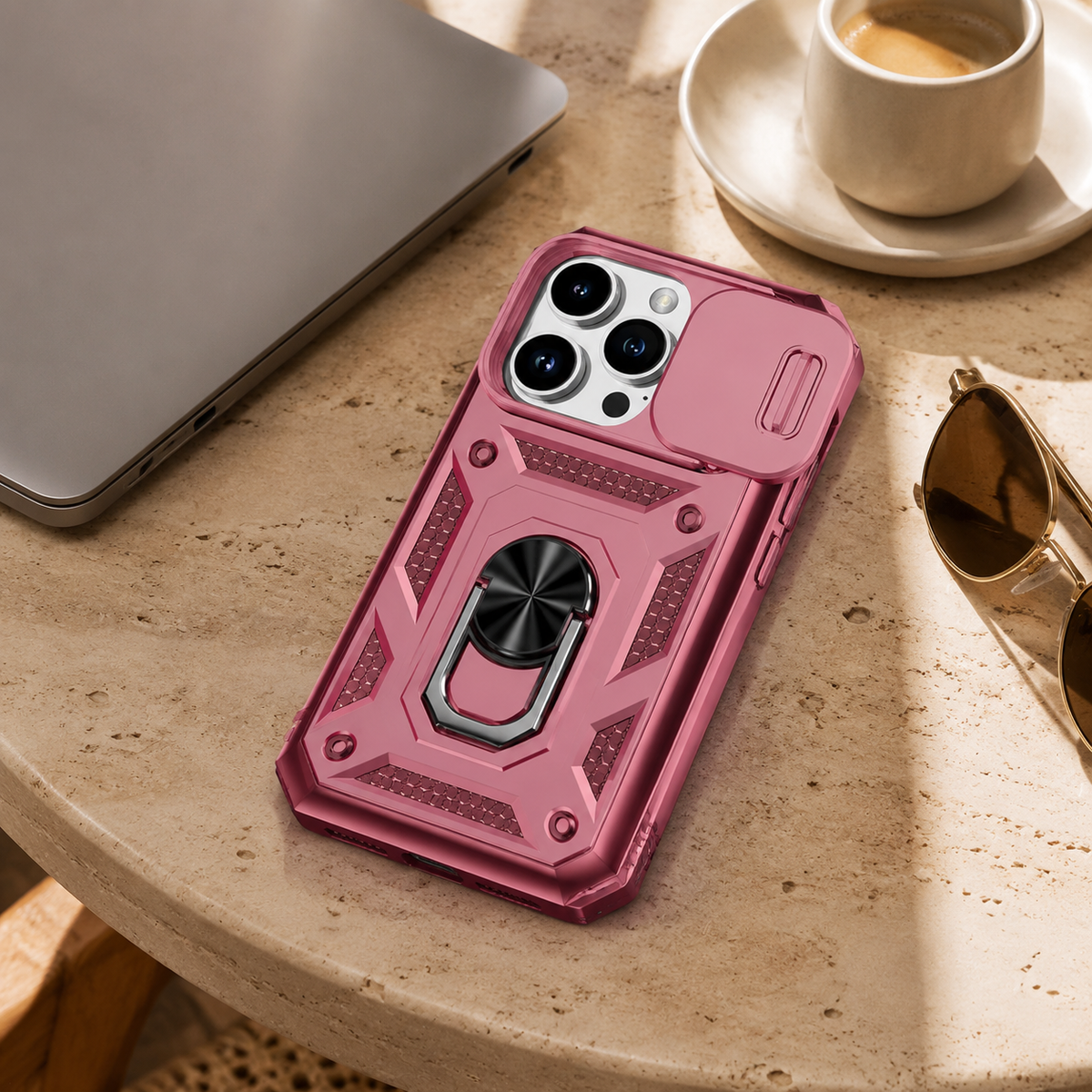 Premium iPhone Case Heavy Duty 360 Ring Kickstand Camera Lens Protection Full Coverage Anti Scratch Dustproof Shockproof Rugged Protective Cover