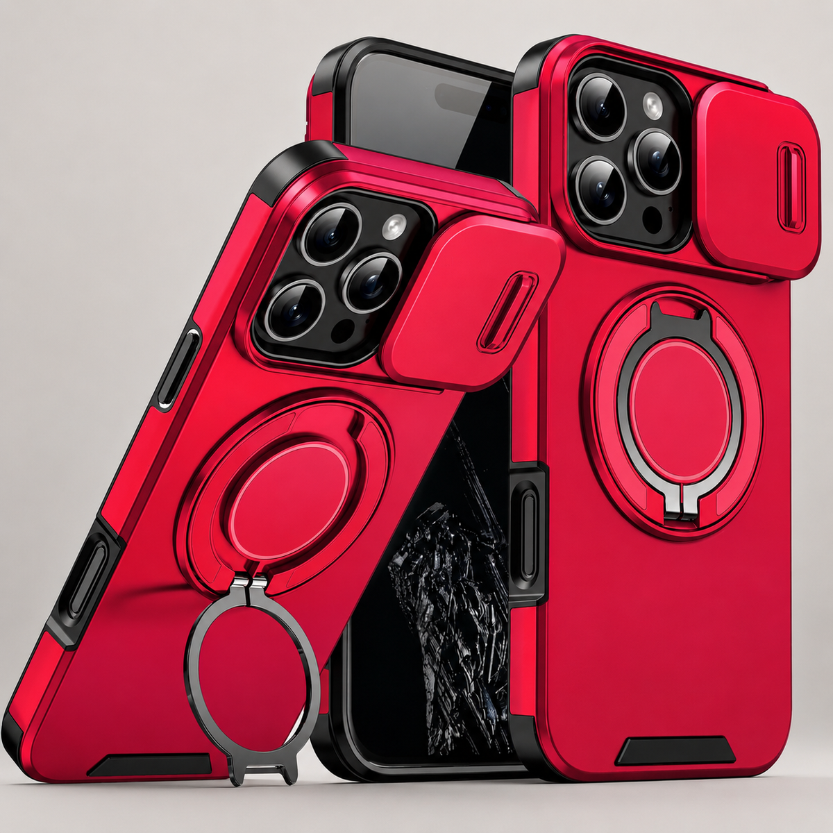 Premium iPhone Case Heavy Duty Armor Kickstand Car Mount Holder Shockproof PC TPU Anti Scratch Tough Full Coverage Protective Phone Cover Case Design
