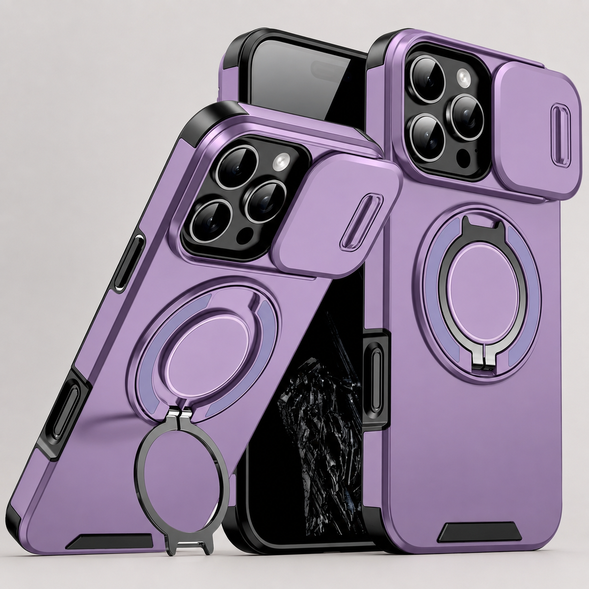 Premium iPhone Case Heavy Duty Armor Kickstand Car Mount Holder Shockproof PC TPU Anti Scratch Tough Full Coverage Protective Phone Cover Case Design
