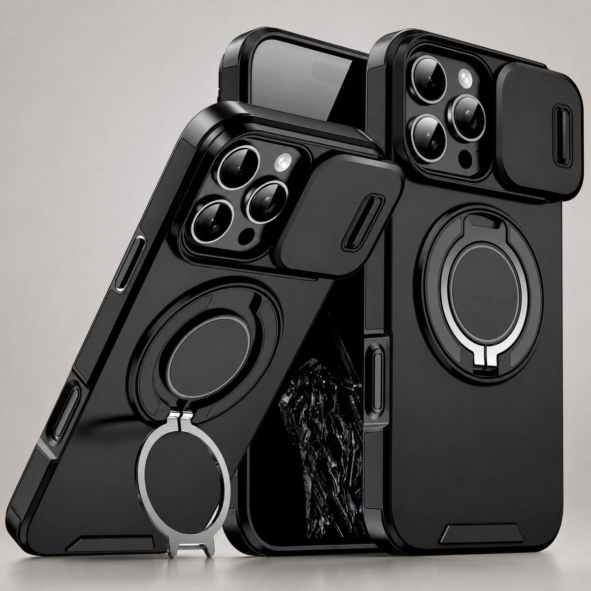 Premium iPhone Case Heavy Duty Armor Kickstand Car Mount Holder Shockproof PC TPU Anti Scratch Tough Full Coverage Protective Phone Cover Case Design
