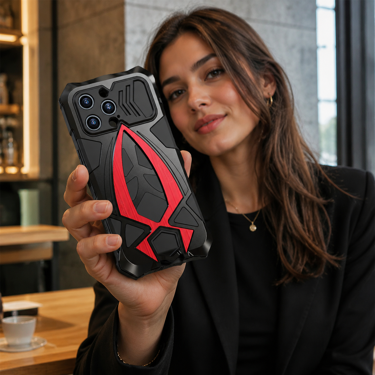 Premium iPhone Case Heavy Duty Metal Armor Shockproof Full Coverage Protective Cover Dual Layer Anti Scratch Matte Non Slip Tough Reinforced Defender Bumper