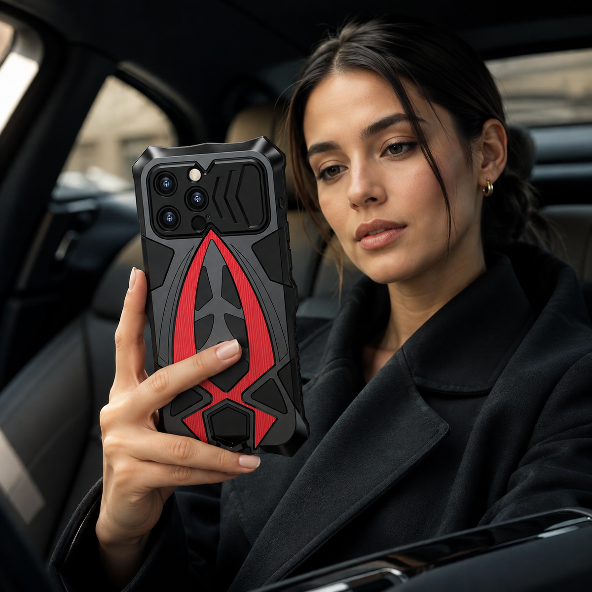 Premium iPhone Case Heavy Duty Metal Armor Shockproof Full Coverage Protective Cover Dual Layer Anti Scratch Matte Non Slip Tough Reinforced Defender Bumper