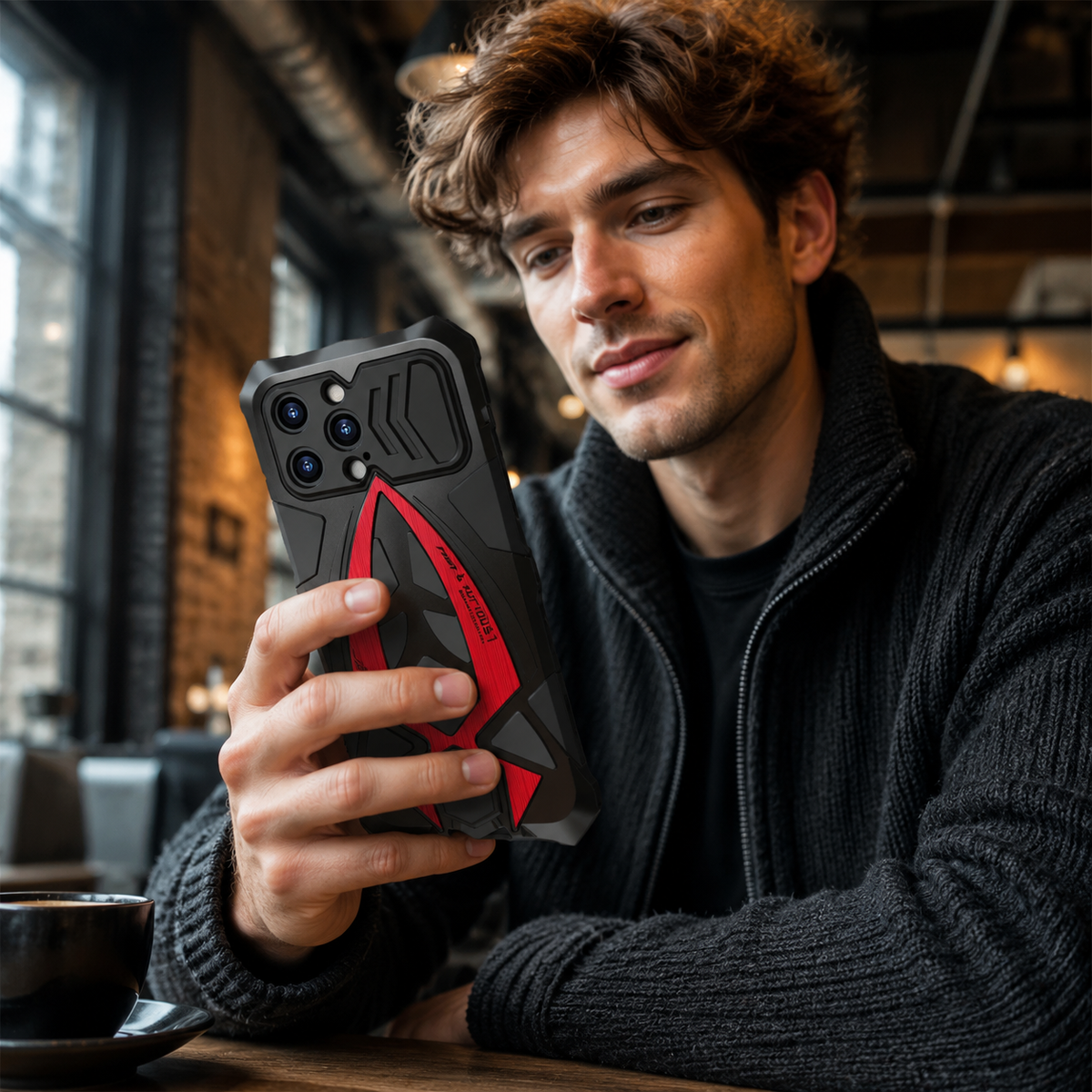Premium iPhone Case Heavy Duty Metal Armor Shockproof Full Coverage Protective Cover Dual Layer Anti Scratch Matte Non Slip Tough Reinforced Defender Bumper