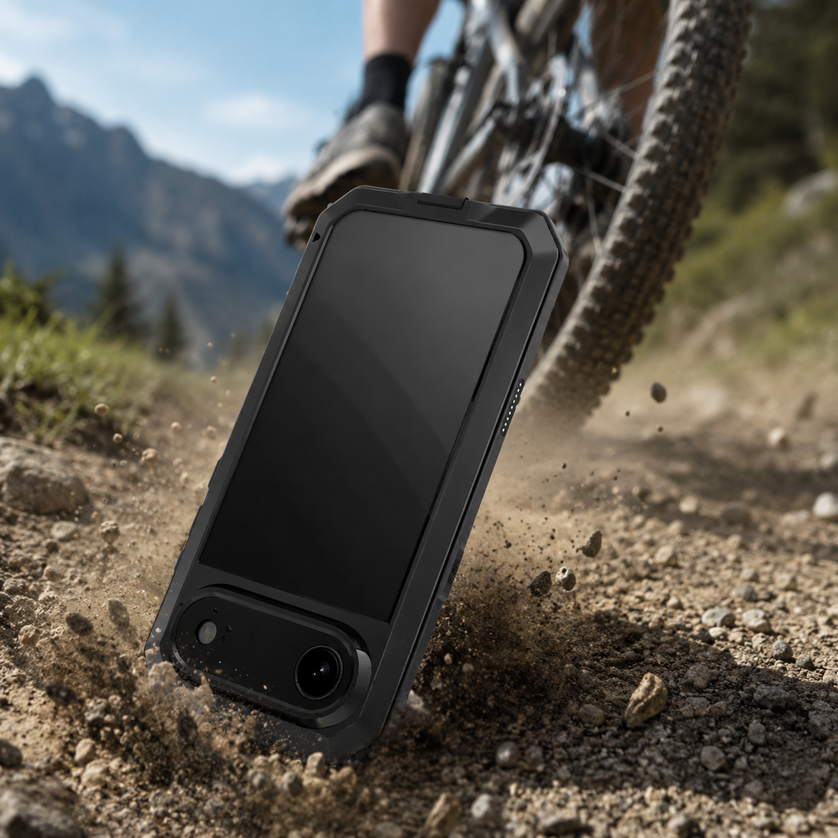 Premium iPhone Case Heavy Duty Metal Armor Shockproof Protective Cover Built In Glass Screen Protector PC TPU Anti Slip Reinforced Full Body Rugged