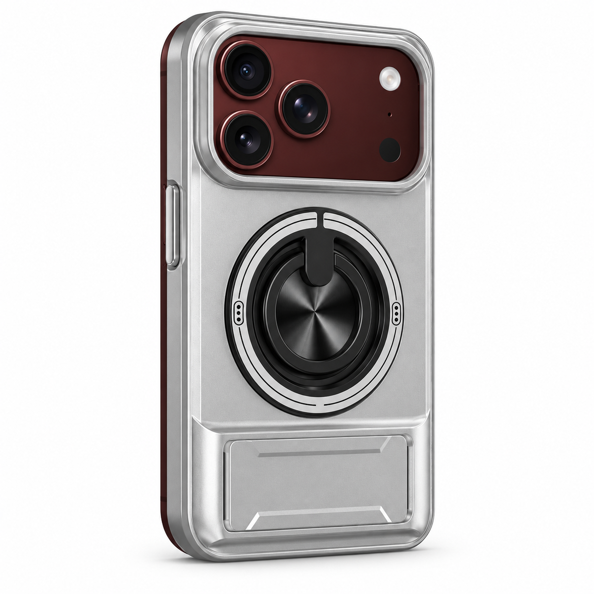 Premium iPhone Case Heavy Duty Rugged Armor Magnetic Ring Stand Slide Camera Protector Shockproof PC TPU Dual Layer Foldable Protective Cover Case