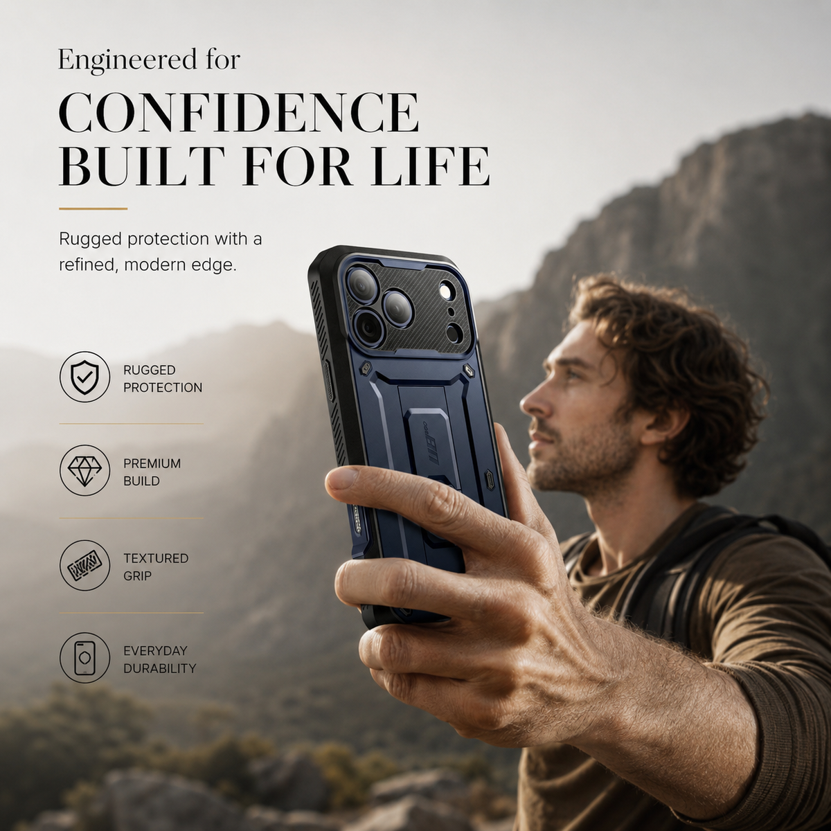Premium iPhone Case Heavy Duty Rugged Full Body Shockproof PC TPU Protective Cover Built In Screen Protector Reinforced Tough Armor Bumper Case