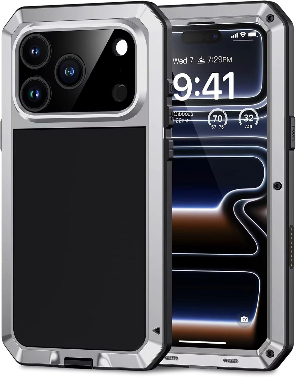 Premium iPhone Case Heavy Duty Rugged Shockproof Protective Cover Metal Armor Glass Screen Protector PC TPU Anti Slip Reinforced Full Body Protection