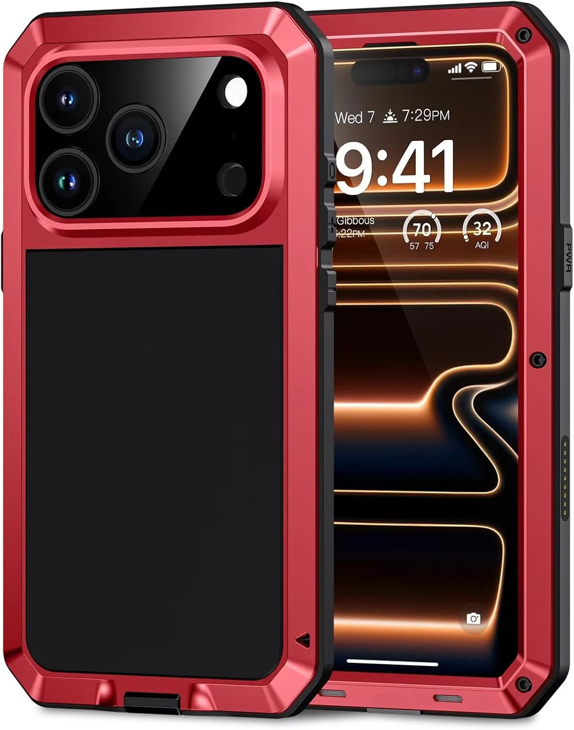 Premium iPhone Case Heavy Duty Rugged Shockproof Protective Cover Metal Armor Glass Screen Protector PC TPU Anti Slip Reinforced Full Body Protection