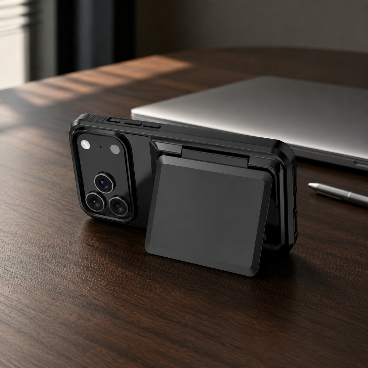Premium iPhone Case Heavy Duty Wallet Card Holder Magnetic Shockproof Dual Layer PC Protective Cover Credit ID Storage Non Slip Reinforced Armor Case