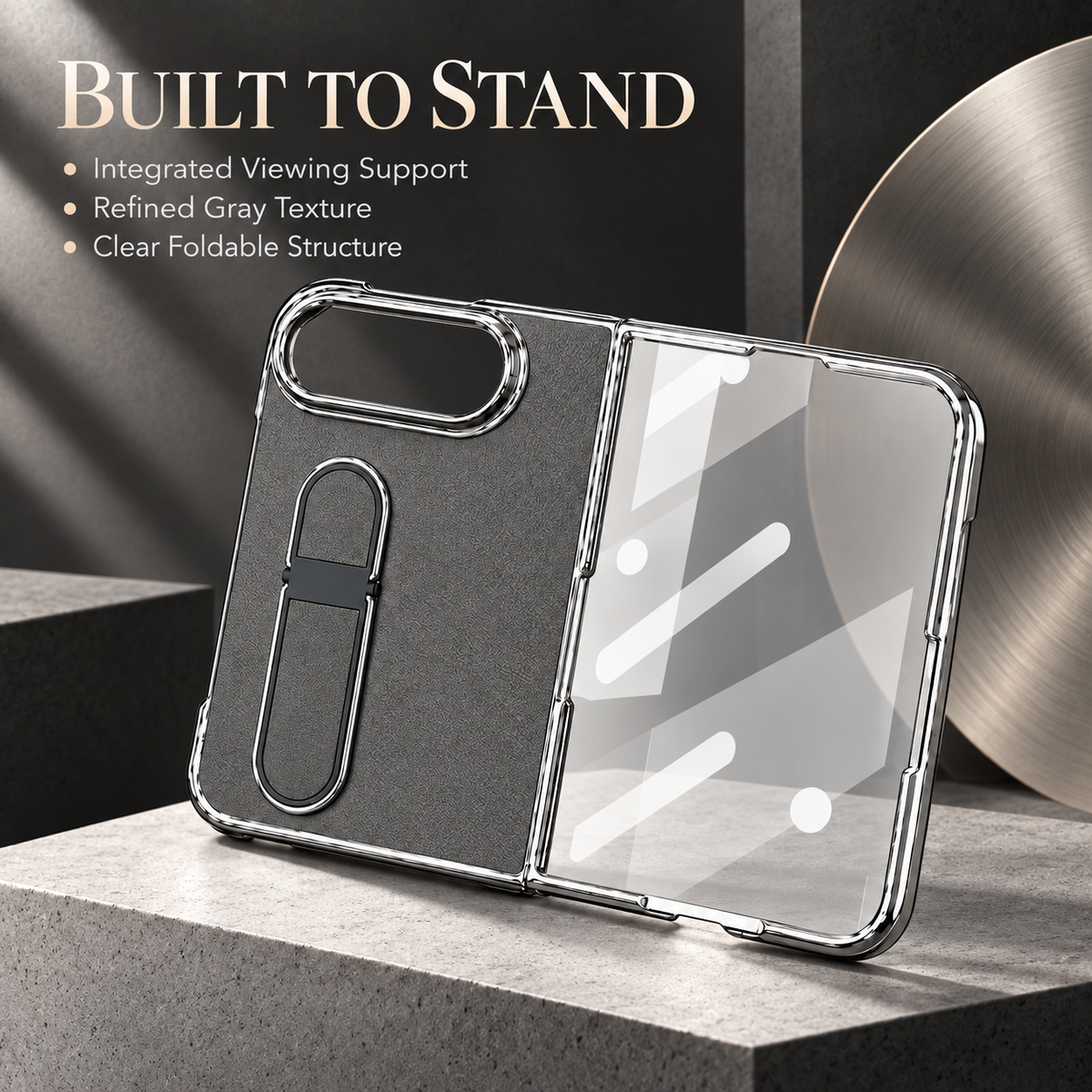 Premium iPhone Case Hidden Bar Folding Stand Shockproof PC TPU Full Coverage Sweat Resistant Holder Slim Foldable Protective Phone Cover Case Design