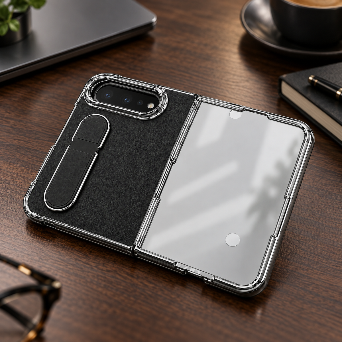 Premium iPhone Case Hidden Folding Bar Stand Shockproof PC TPU Full Coverage Sweat Resistant Holder Slim Foldable Protective Phone Cover Case Design