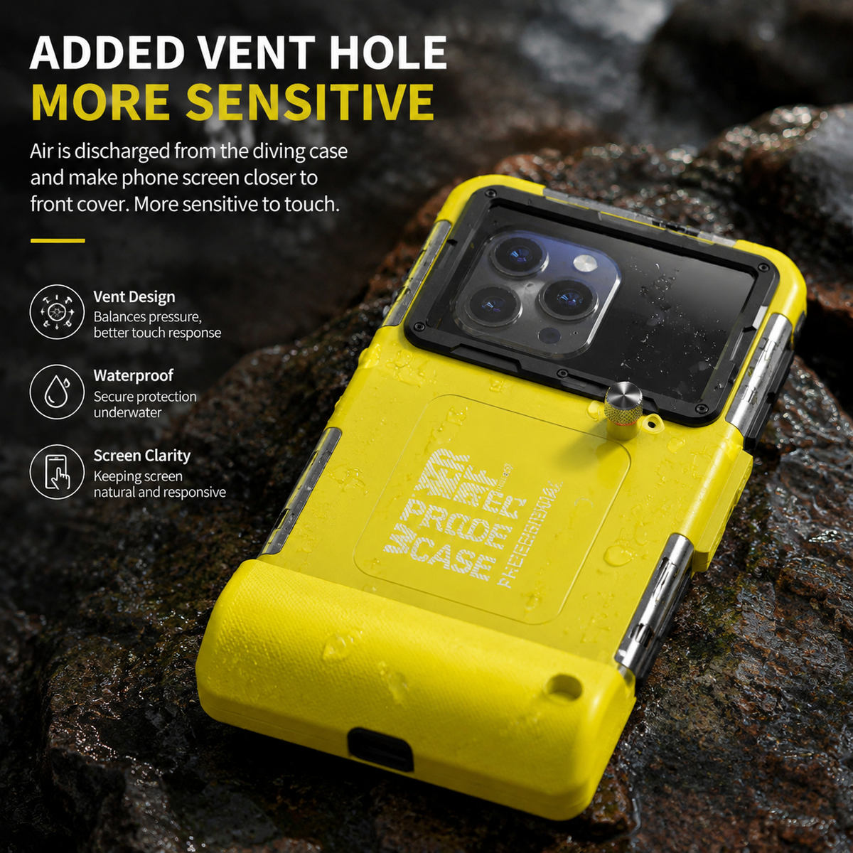 Premium iPhone Case IP68 Waterproof Protective Cover Full Body Shockproof Anti Scratch Seal 15m Underwater Protection Secure Lanyard Durable Design