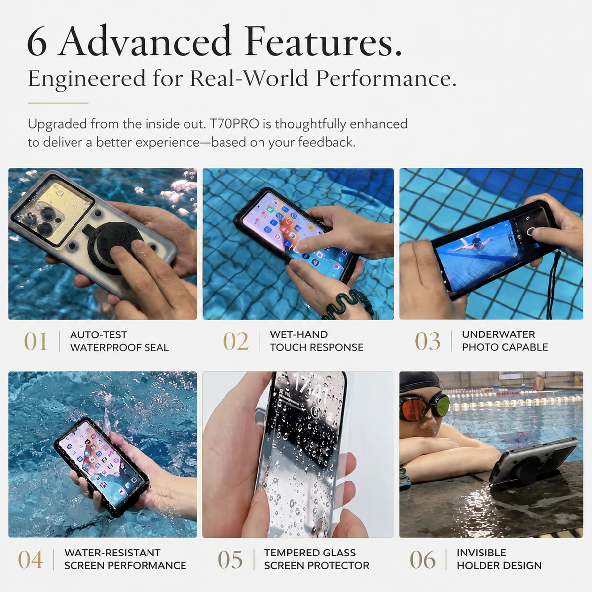 Premium iPhone Case IP68 Waterproof Protective Cover Full Body Shockproof Vacuum Seal System Underwater Protection Touchscreen Access Durable Design