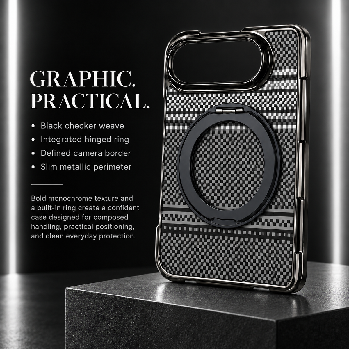 Premium iPhone Case Kevlar Style MagSafe Magnetic 360 Rotating Holder Stand Foldable PC Business Slim Shockproof Protective Cover Case Design