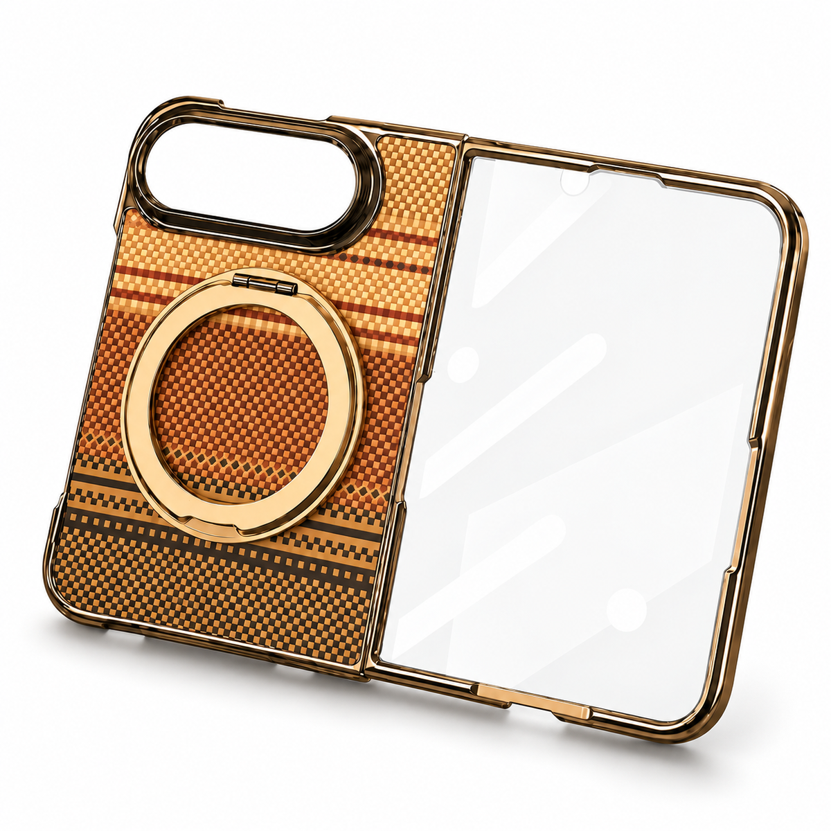 Premium iPhone Case Kevlar Style MagSafe Magnetic 360 Rotating Holder Stand Foldable PC Business Slim Shockproof Protective Cover Case Design