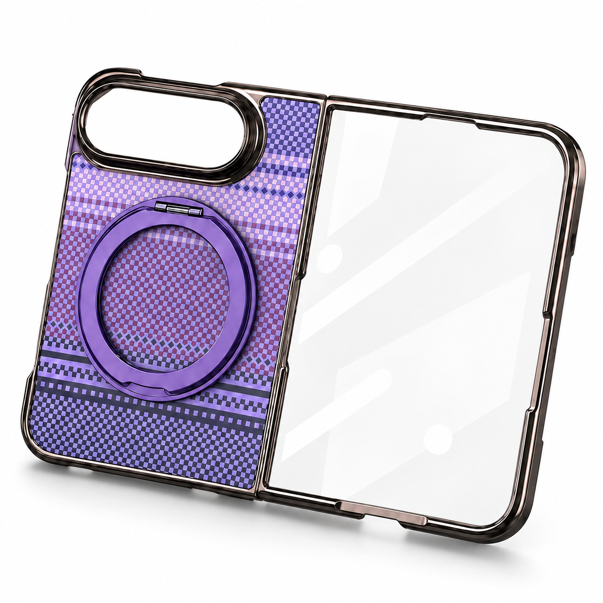 Premium iPhone Case Kevlar Style MagSafe Magnetic 360 Rotating Holder Stand Foldable PC Business Slim Shockproof Protective Cover Case Design