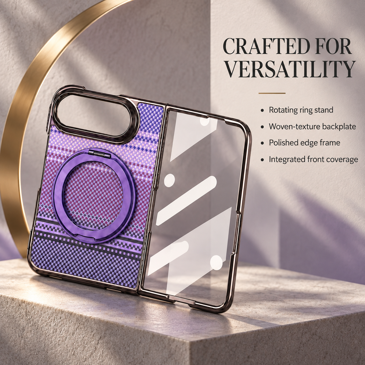 Premium iPhone Case Kevlar Style MagSafe Magnetic 360 Rotating Stand PC Foldable Business Slim Shockproof Protective Holder Cover Case Design