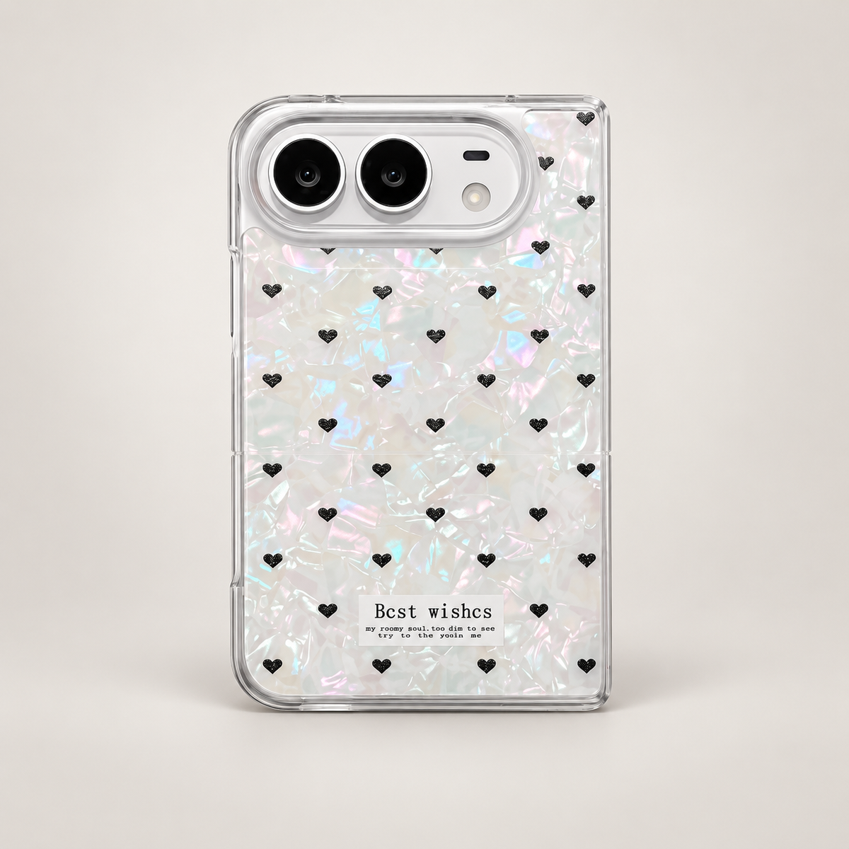 Premium iPhone Case Korean Butterfly Flower Heart Laser Pattern Acrylic Foldable Shockproof Hard Full Coverage Protective Phone Cover Case Design