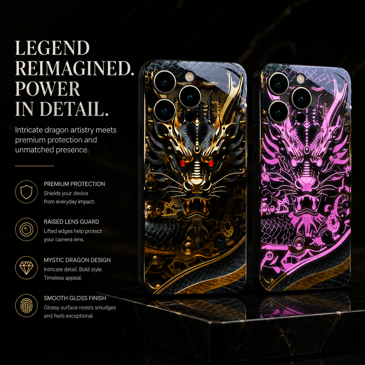 Premium iPhone Case LED Luminous Protective Cover Sound Reactive Tempered Glass Shockproof Camera Lens Protection Slim Full Coverage