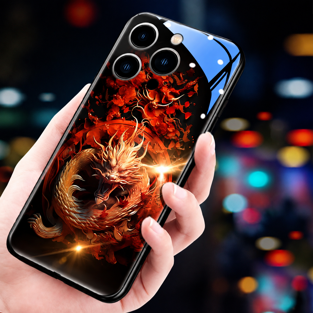 Premium iPhone Case LED Luminous Protective Cover Sound Reactive Tempered Glass Shockproof Camera Lens Protection Slim Full Coverage