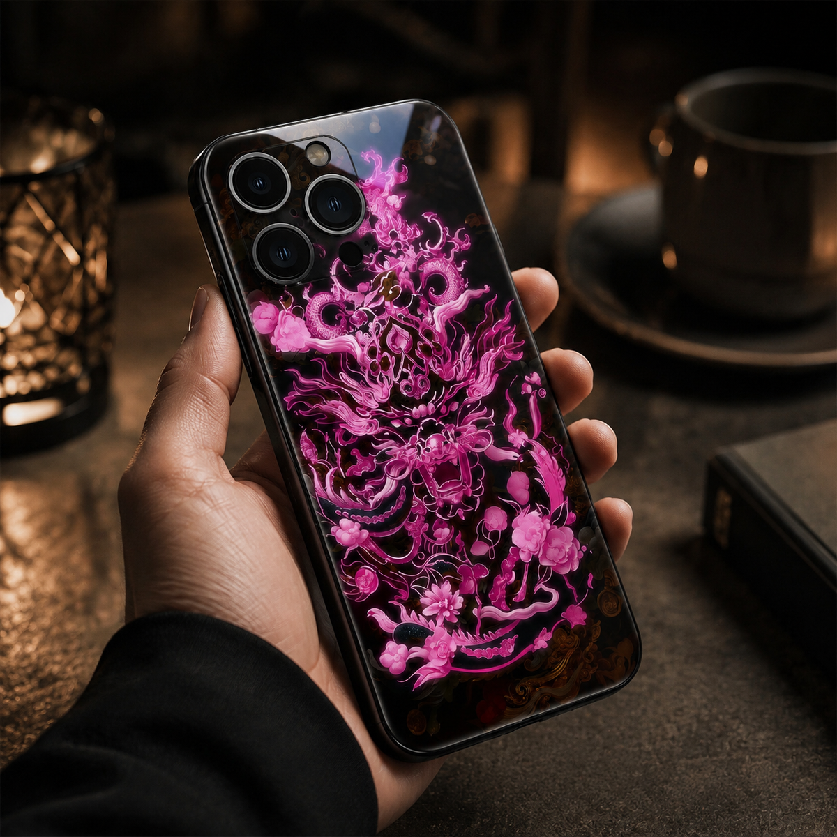 Premium iPhone Case LED Luminous Protective Cover Sound Reactive Tempered Glass Shockproof Camera Lens Protection Slim Full Coverage