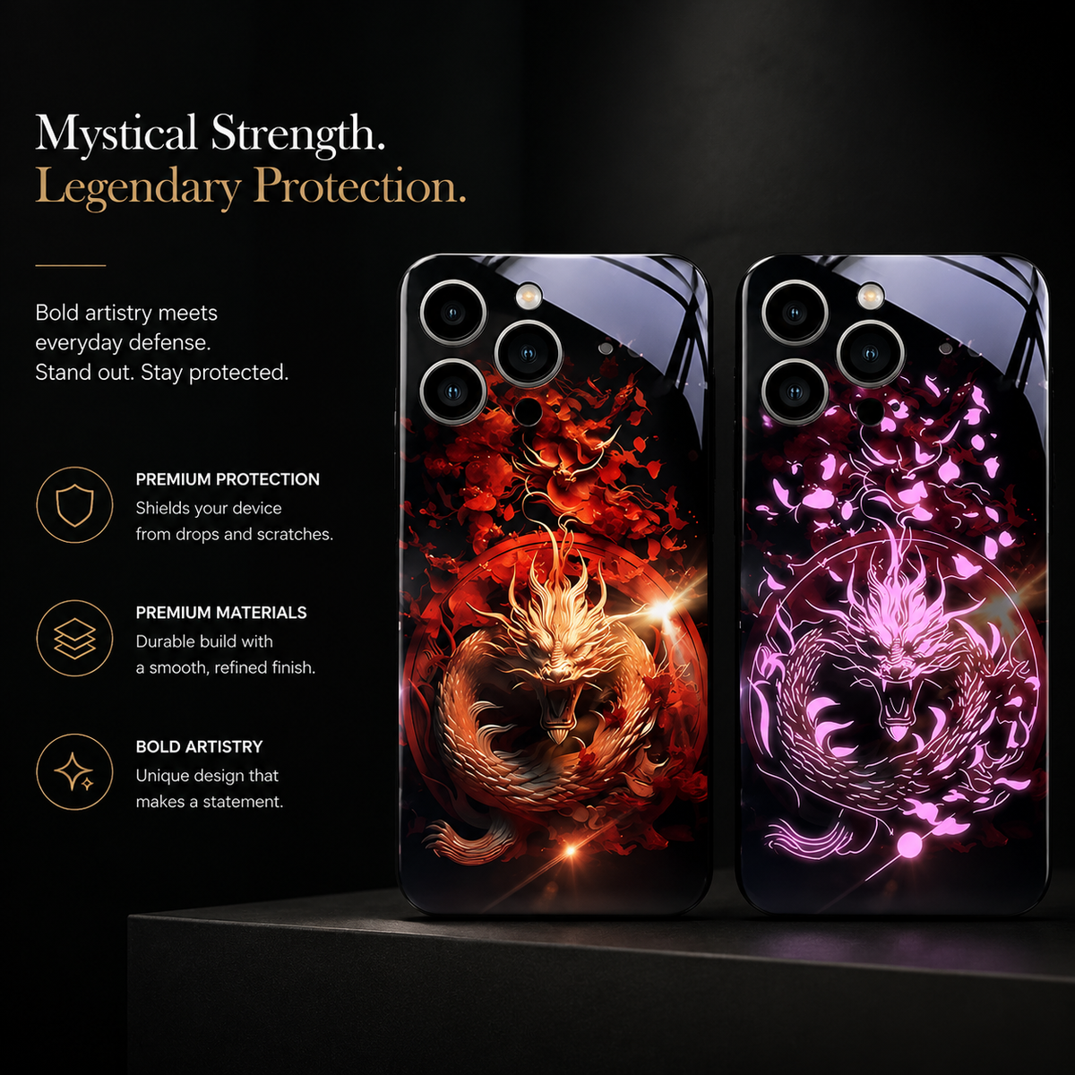 Premium iPhone Case LED Luminous Protective Cover Sound Reactive Tempered Glass Shockproof Camera Lens Protection Slim Full Coverage