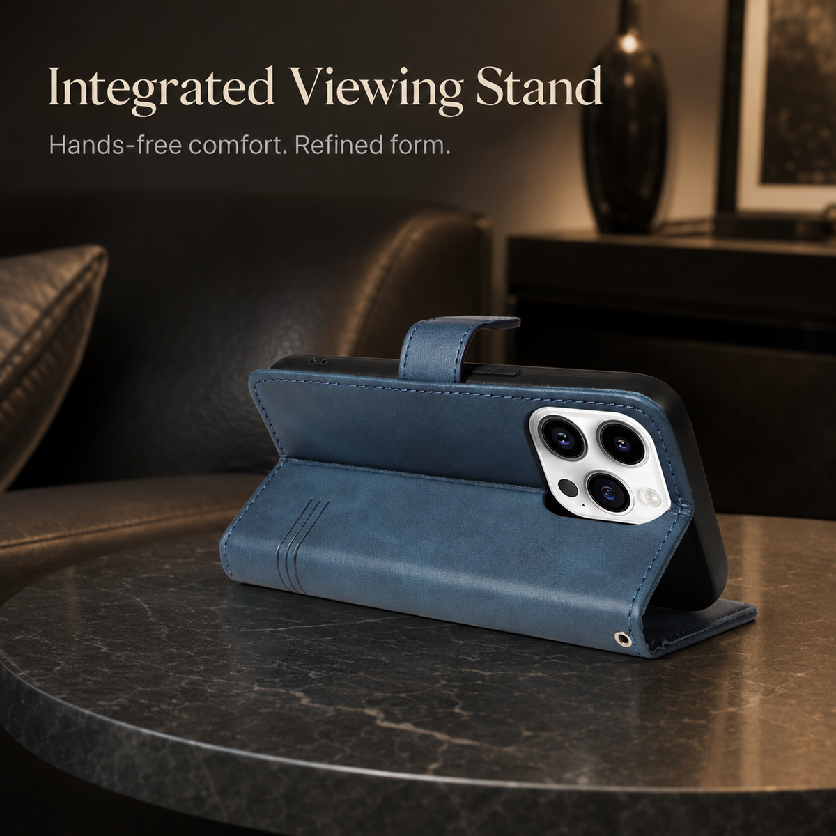 Premium iPhone Case Leather Flip Wallet Magnetic Card Holder Stand Anti Scratch Non Slip Protective Book Cover Storage Compartment Slim Folio Case