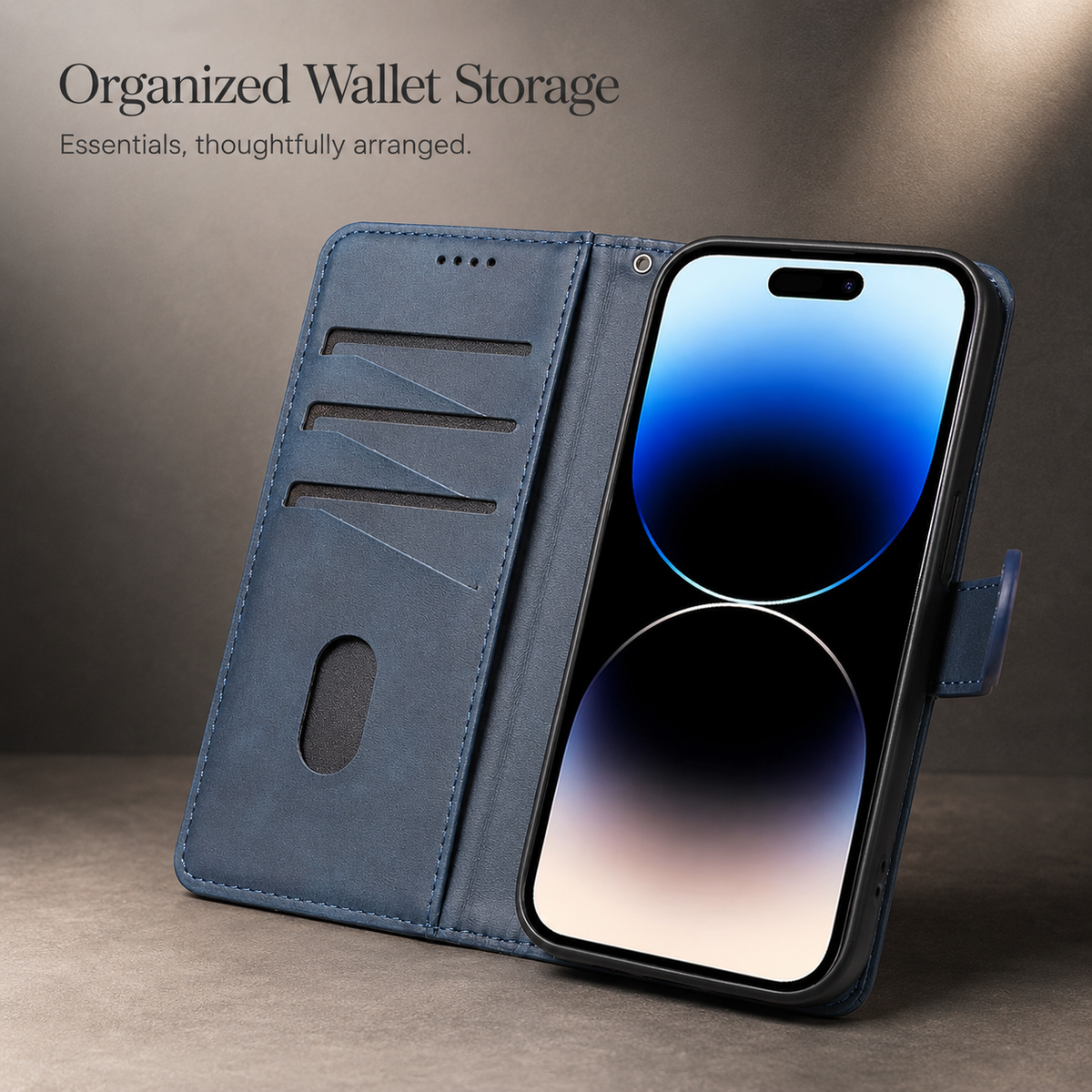 Premium iPhone Case Leather Flip Wallet Magnetic Card Holder Stand Anti Scratch Non Slip Protective Book Cover Storage Compartment Slim Folio Case